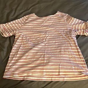 Worn red and white striped blouse